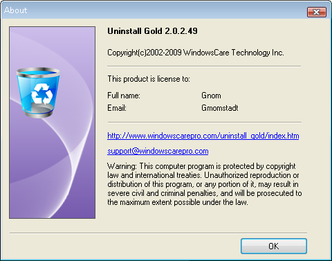 WindowsCare Uninstall Gold v2.0.2.49