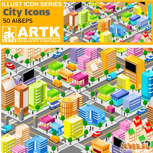 Векторные иконки от ArtK Design - City Icons