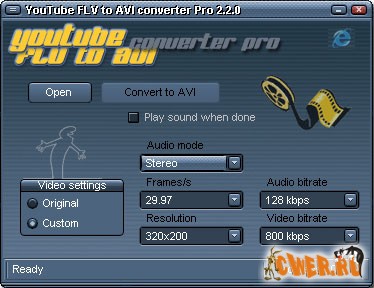 YouTube FLV to AVI Converter Pro v2.20