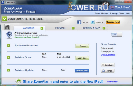 ZoneAlarm Free Antivirus + Firewall 10.2.047.000