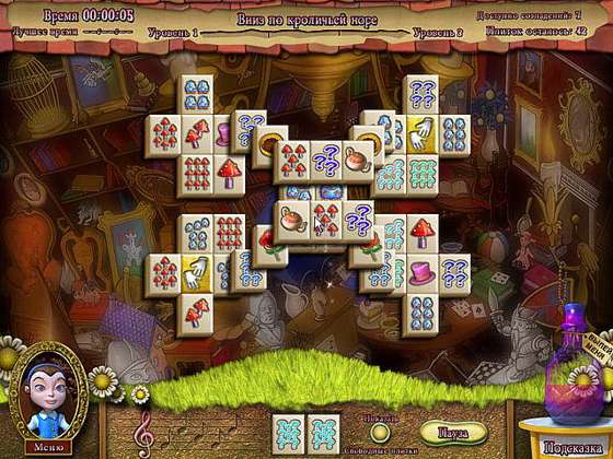 скриншот игры Алиса в стране Маджонг