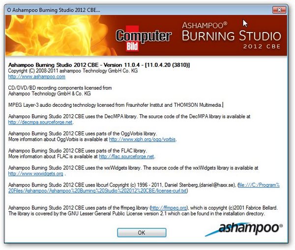 Portable Ashampoo Burning Studio 2012 CBE 11.0.4