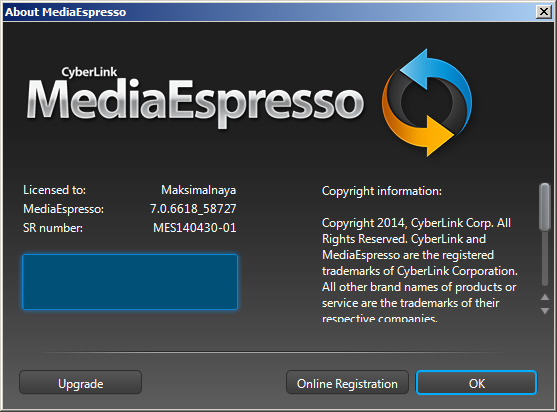 CyberLink MediaEspresso Deluxe 7.0.6618.58727