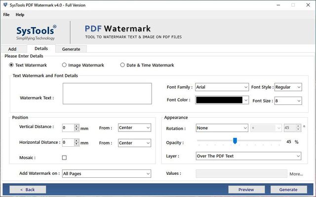 SysTools PDF Watermark 4.0