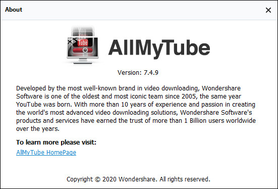 Wondershare AllMyTube 7.4.9.2