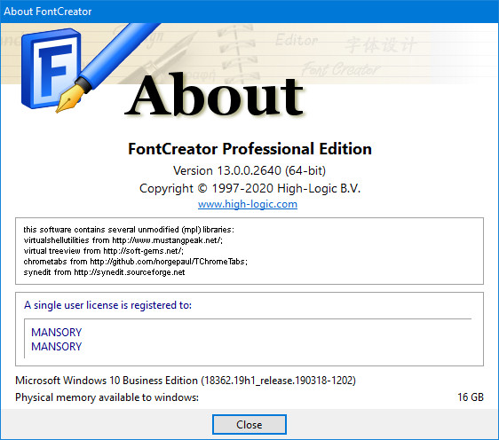High-Logic FontCreator 13.0.0.2640