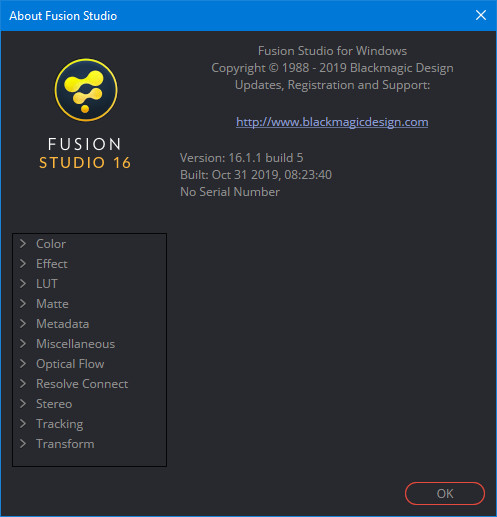 Blackmagic Design Fusion Studio 16.1.1 Build 5