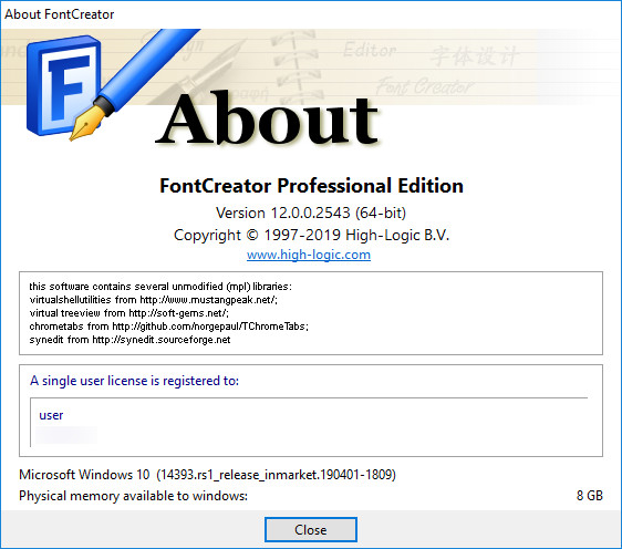High-Logic FontCreator Professional Edition 12.0.0.2543