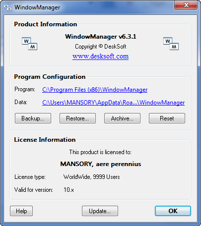 DeskSoft WindowManager 6.3.1