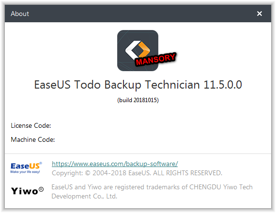 EaseUS Todo Backup Technician 11.5.0.0 Build 20181015