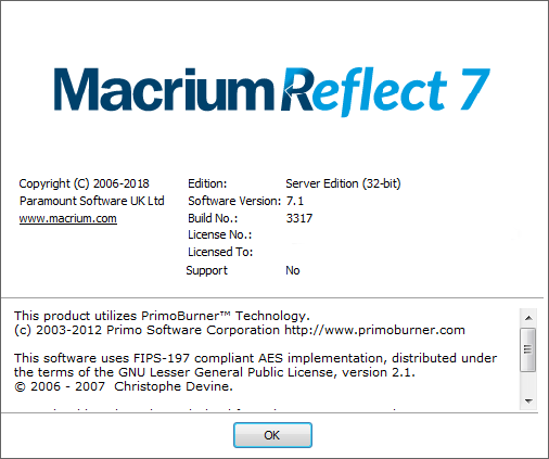 Macrium Reflect 7.1.3317