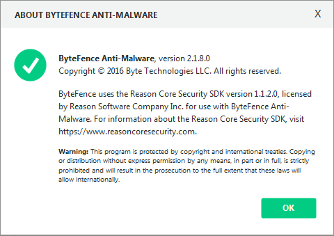 ByteFence Anti-Malware Pro 2.1.8