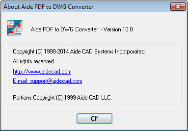 Aide PDF to DWG Converter 10.0