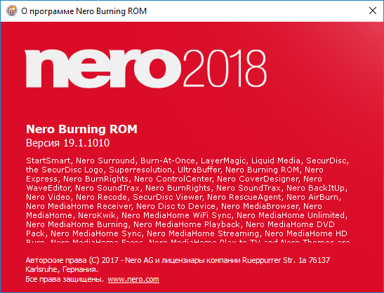 Nero Burning ROM 2018 19.0.00800