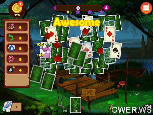 скриншот игры Пасьянс джунглей