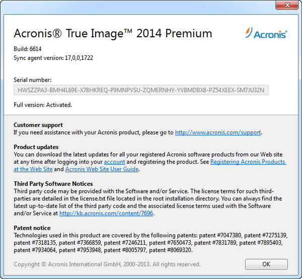 acronis true image home 2014 17 build 6614