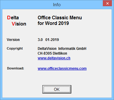 Classic Menu for Office 2019