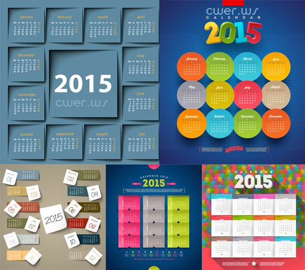 Яркие цветные календари на 2015 год
