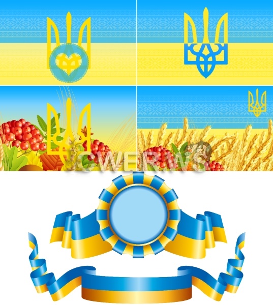 Флаги и герб Украины