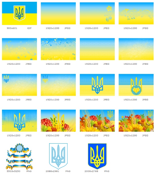 Флаги и герб Украины1