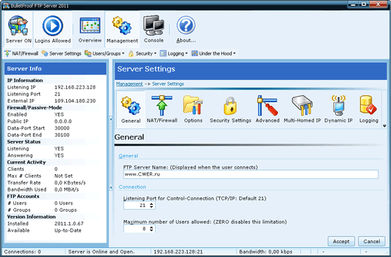 BulletProof FTP Server 2011.1.0.67