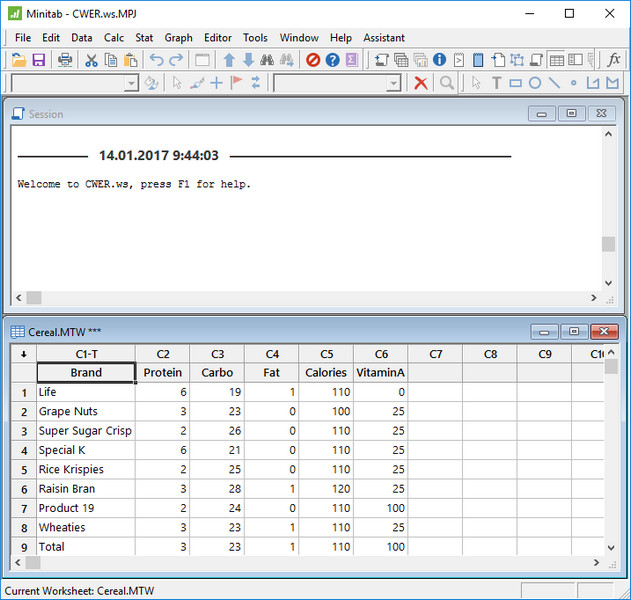 Minitab 17