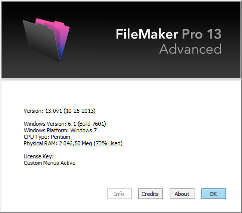 FileMaker Pro Advanced 13.0.1