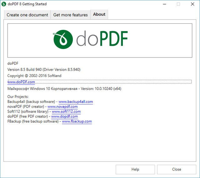 doPDF 8.5 Build 940