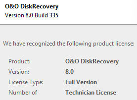 O&O DiskRecovery 8.0 Build 335