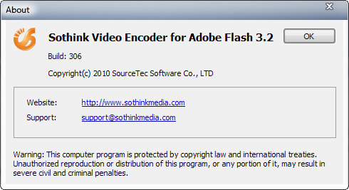 Sothink Video Encoder for Adobe Flash 3.2 Build 306