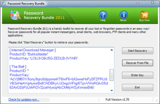 Password Recovery Bundle 2011 v1.70