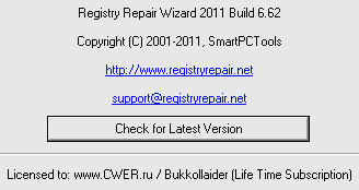 Registry Repair Wizard 2011 Build 6.62