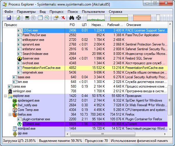 Process Explorer 17.05 download the new version for windows
