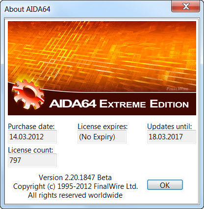 AIDA64 Extreme Edition 2.20.1847 Beta