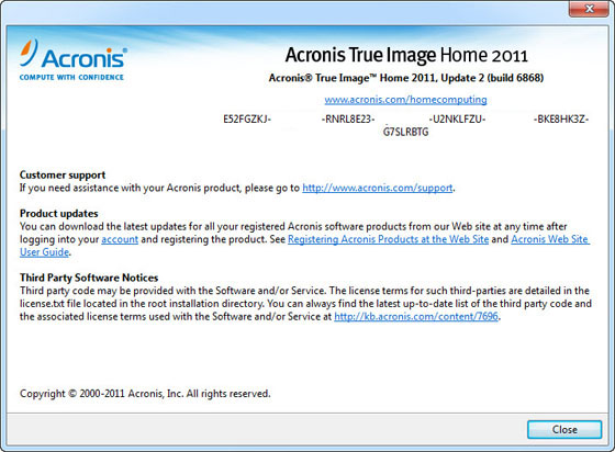 Acronis True Image Home 2011 14.0.0 Build 6868